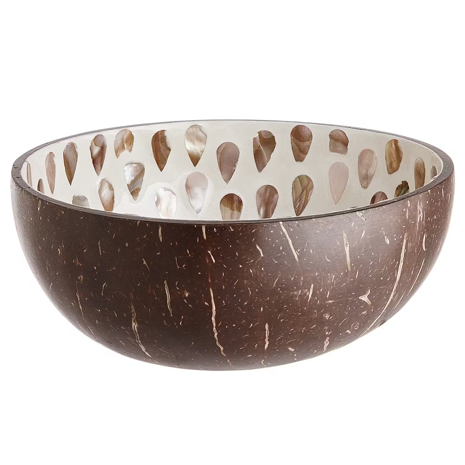COCONUT Kokosnussschale 6er-Set - Kokos / Perlmutt - Braun / Weiß