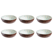 COCONUT Kokosnussschale 6er-Set - Kokusnuss / Perlmutt / Steinpulver