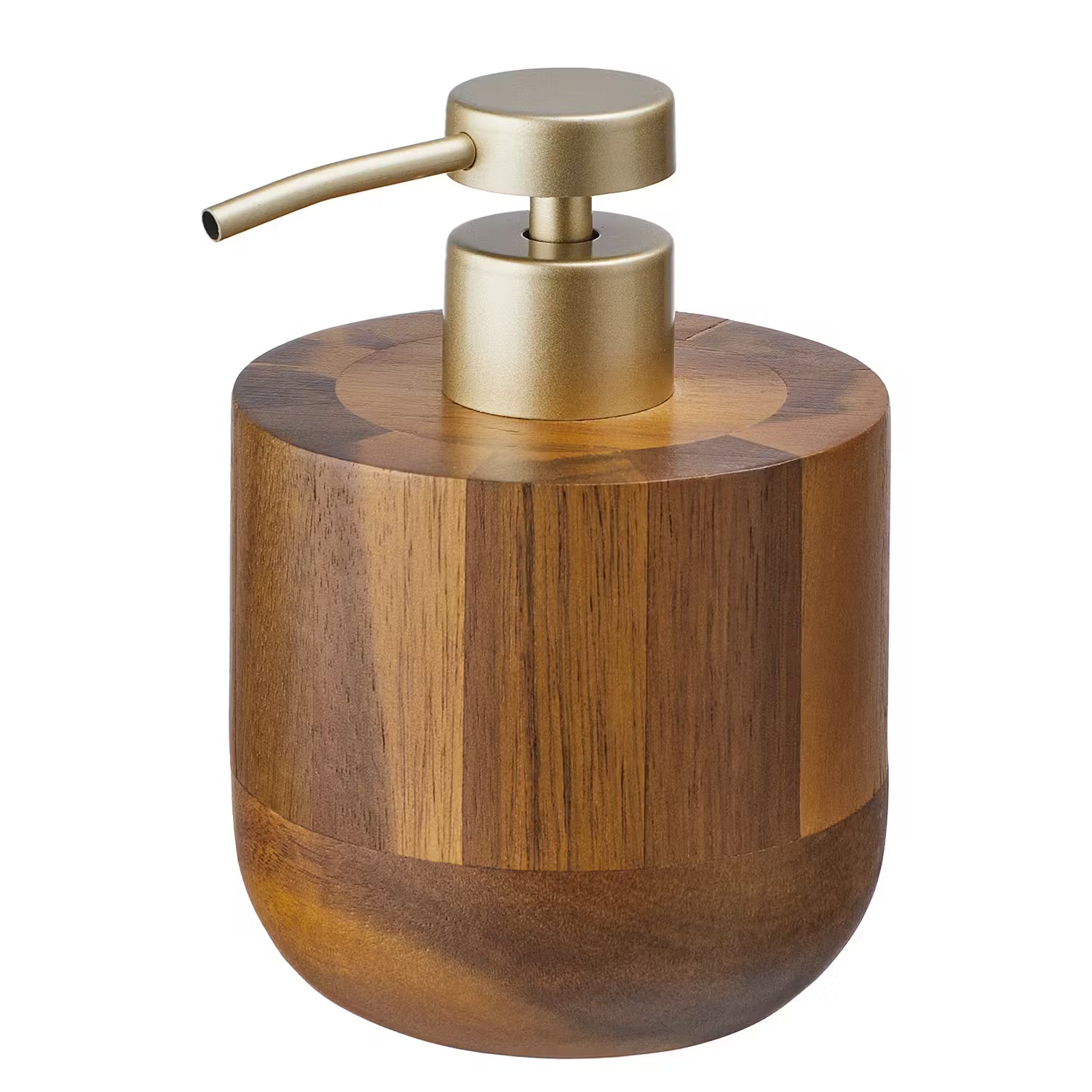 ACACIA Seifenspender 4er-Set - Akazienholz / Kunststoff / Edelstahl - Braun