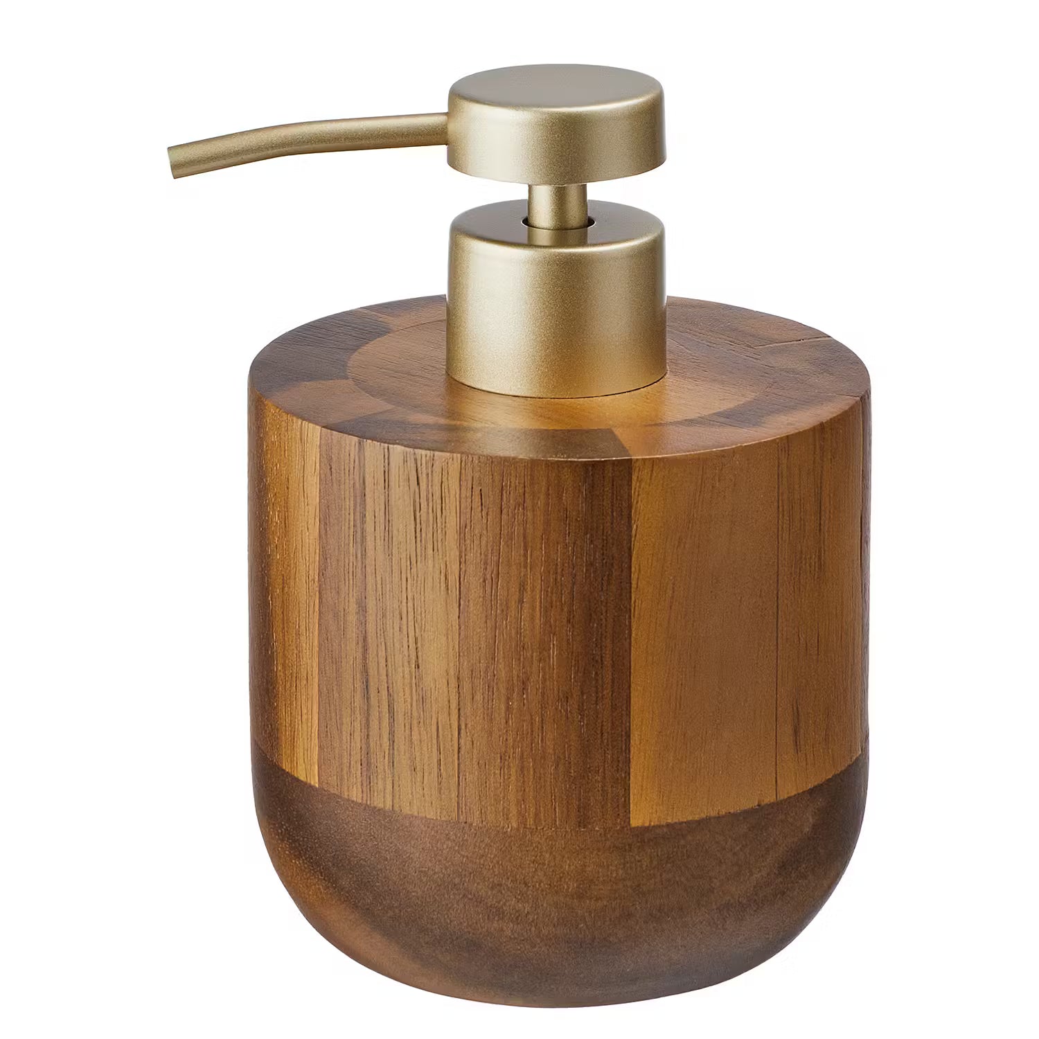 ACACIA Seifenspender 4er-Set - Akazienholz / Kunststoff / Edelstahl - Braun