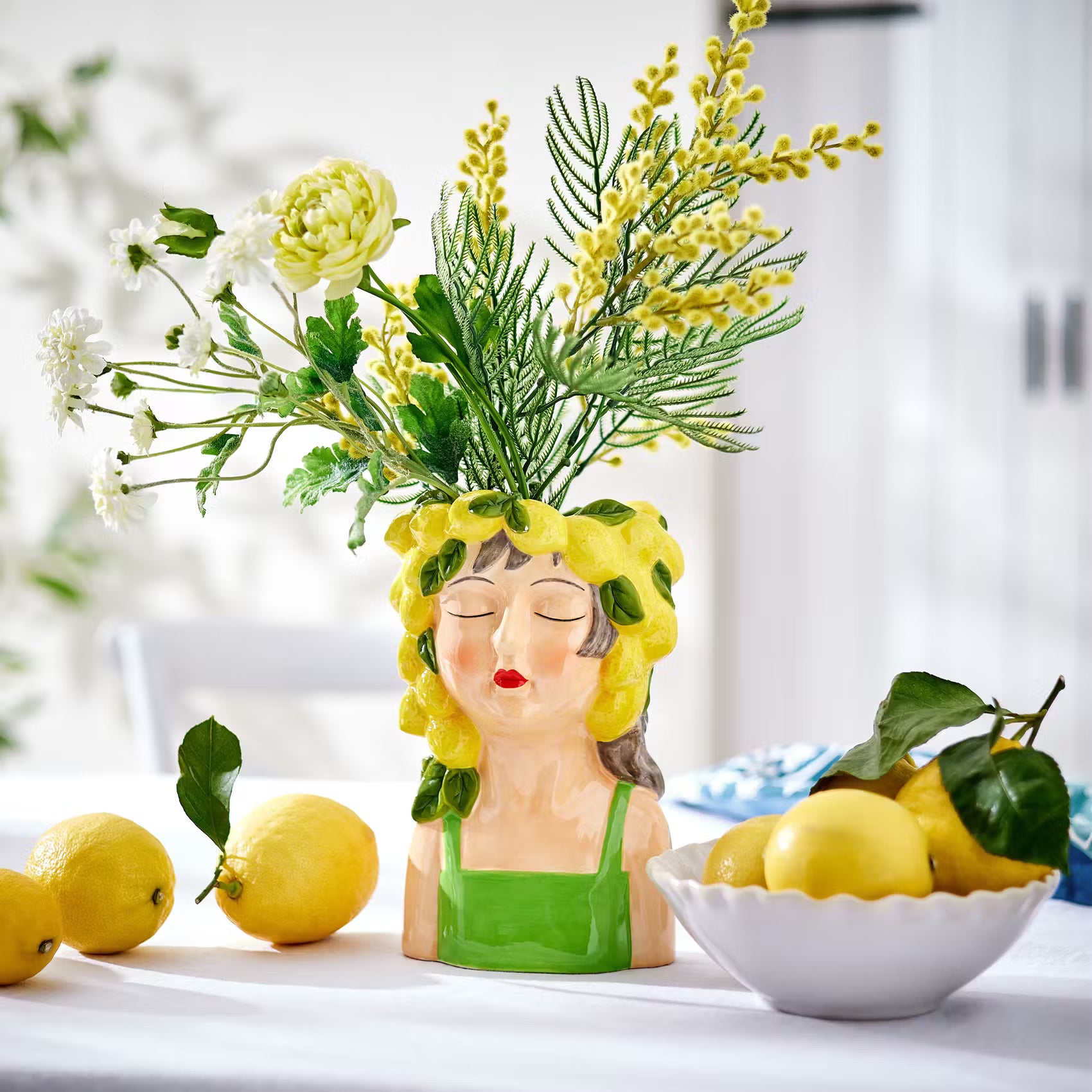 LEMON Vase Lemon Girl 2er-Set - Dolomit - Gelb
