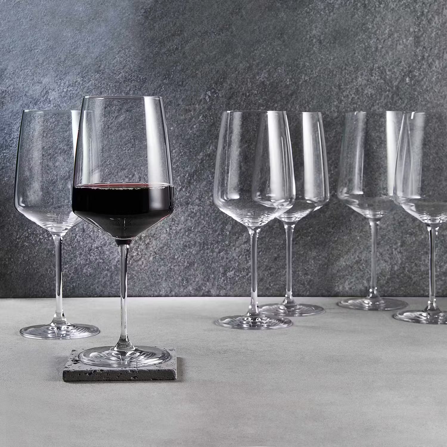 WINE & DINE Rotweinglas 6er-Set - Kristallglas - Transparent