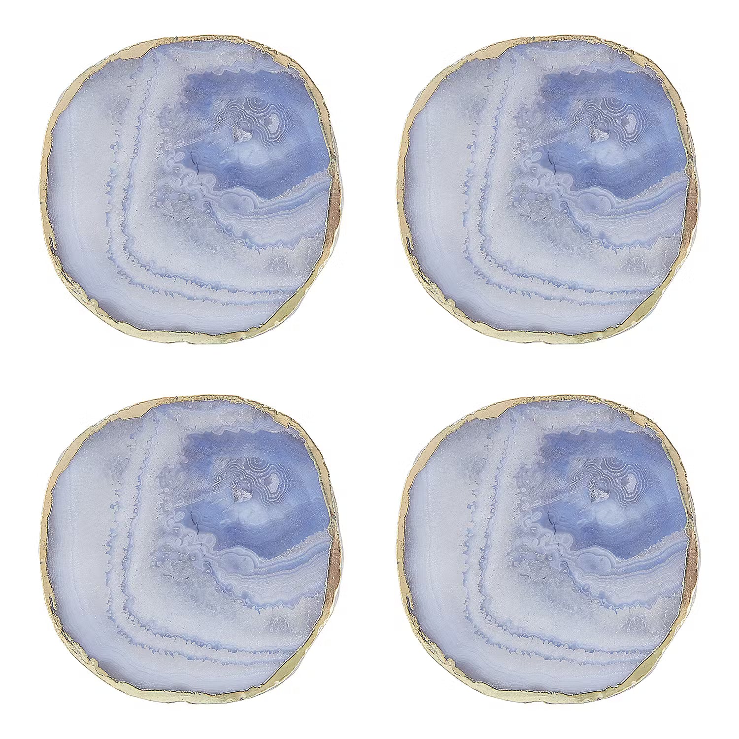 CRYSTAL Untersetzer 4er-Set - Quarz - Blau