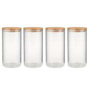 Vorratsglas WOODLOCK 4er-Set - Borosilikatglas / Buche - Fassungsvermögen: 1.75 L