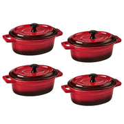 C'EST SI BON Ovale Mini-Auflaufform 4er-Set - Stein - Rot