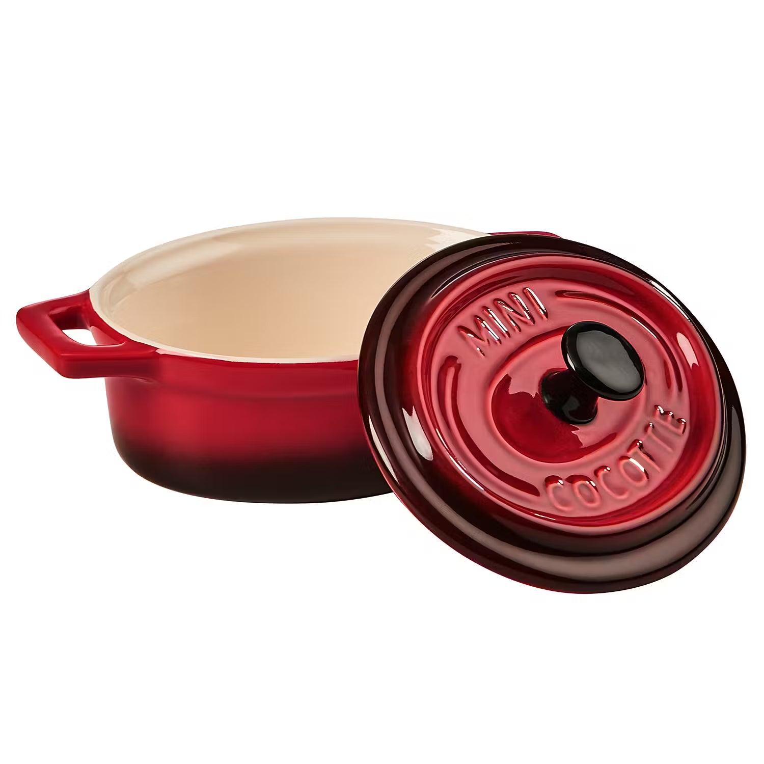 C'EST SI BON Ovale Mini-Auflaufform 4er-Set - Stein - Rot