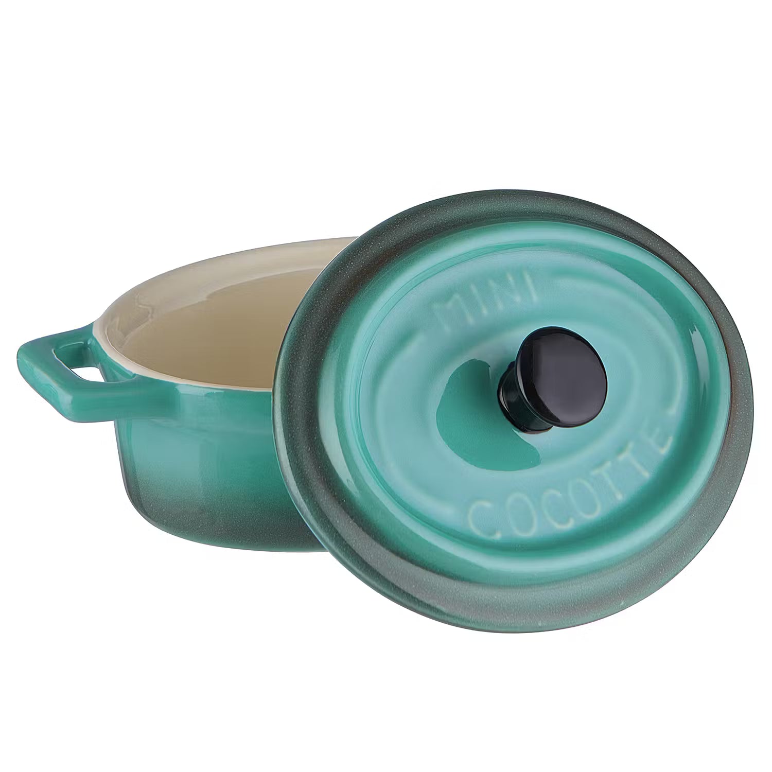 C'EST SI BON Ovale Mini-Auflaufform 4er-Set - Stein - Petrol