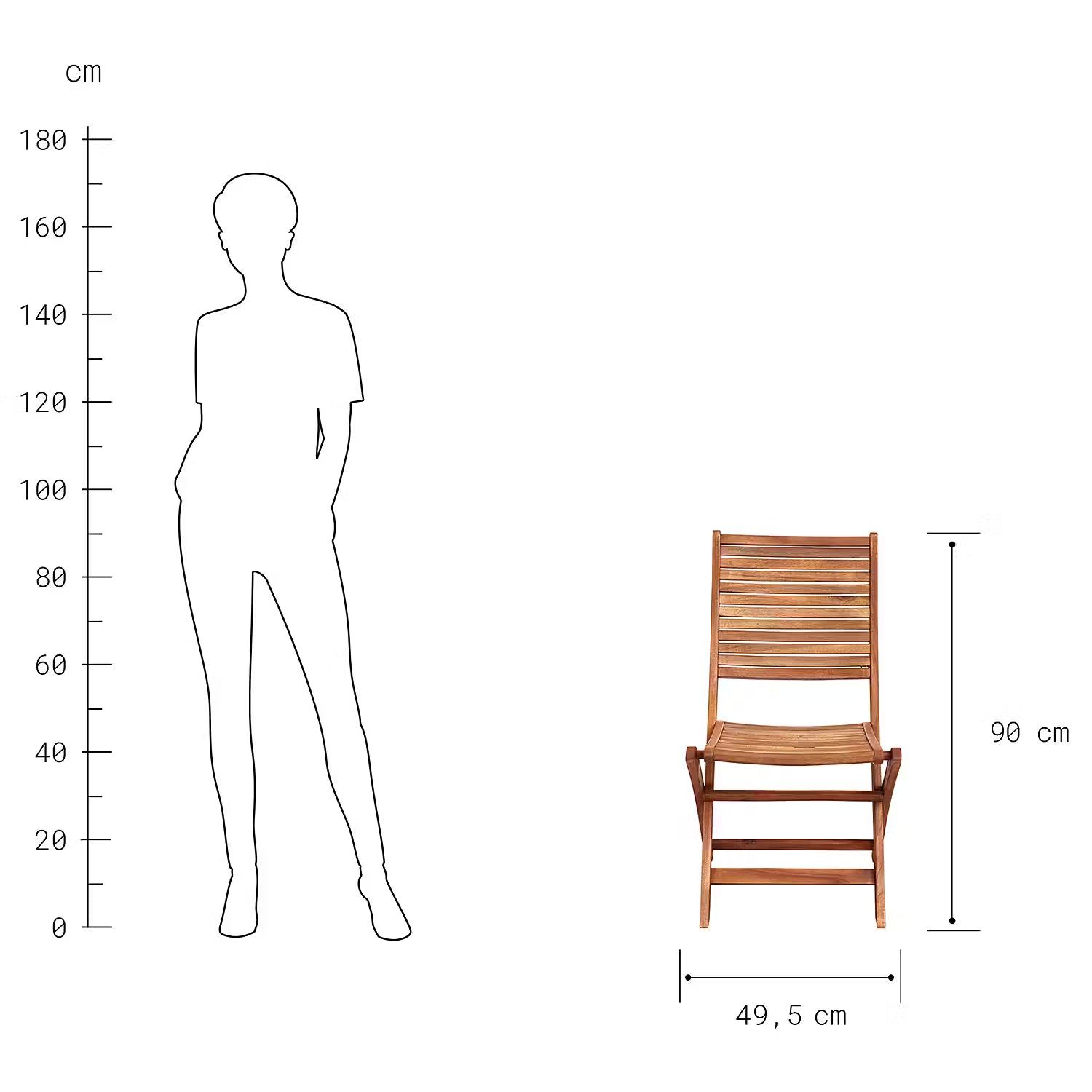 SOMERSET Gartenstuhl 2er-Set - Akazienholz - Braun