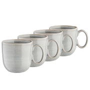 MANOR Tasse 4er-Set - Steinzeug - Hellgrau