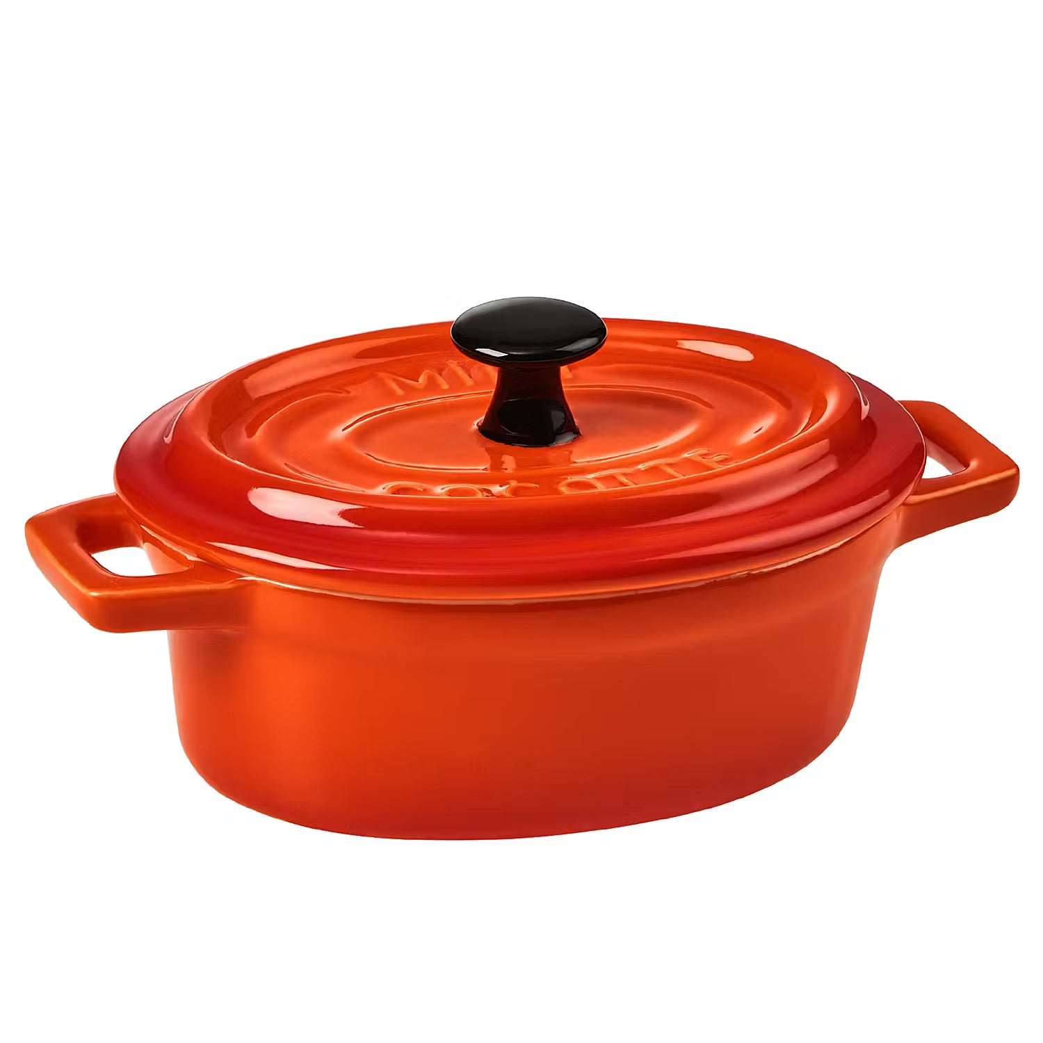 C'EST SI BON Ovale Mini-Auflaufform 4er-Set - Stein - Orange