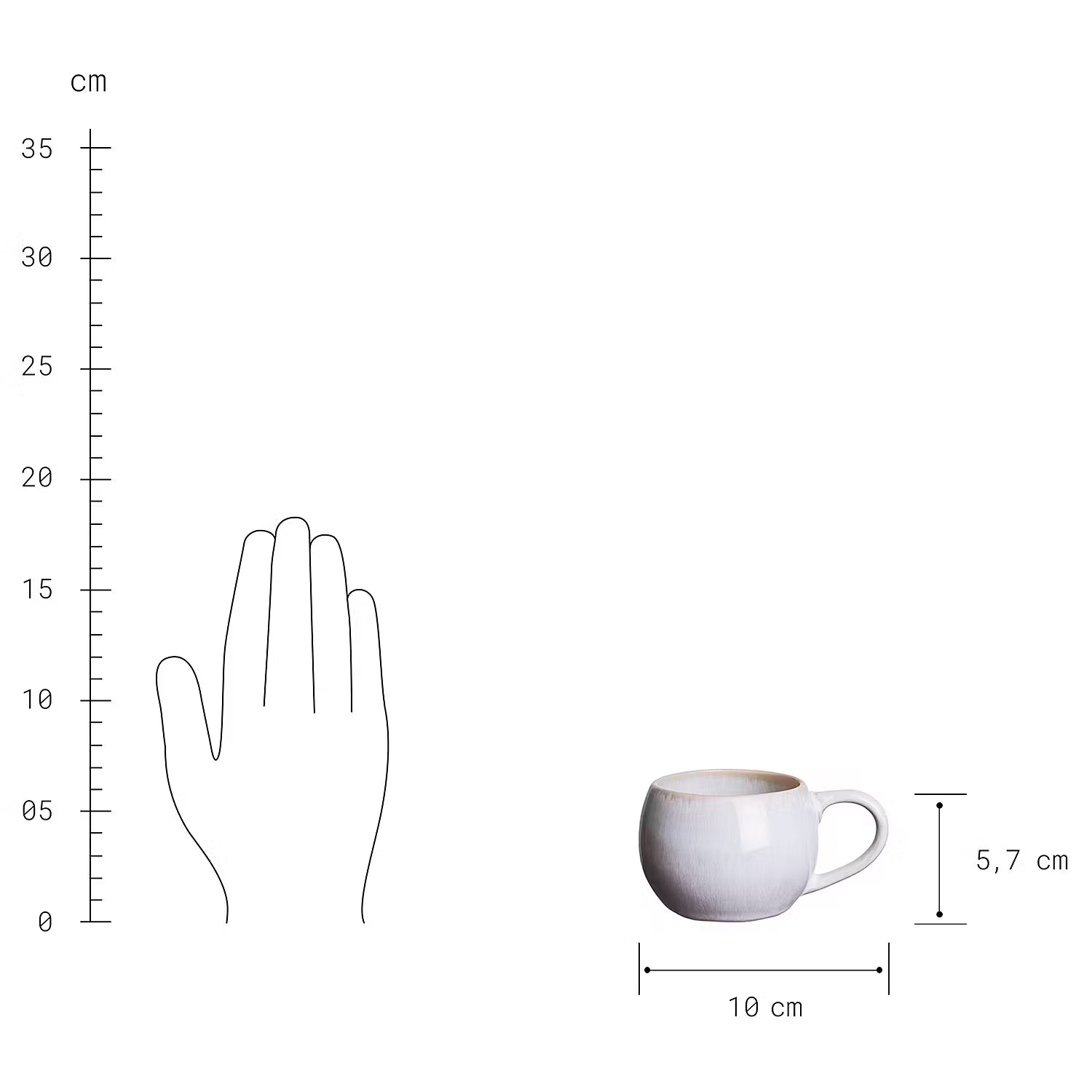 COTTAGE Espressotasse 6er-Set - Weiß