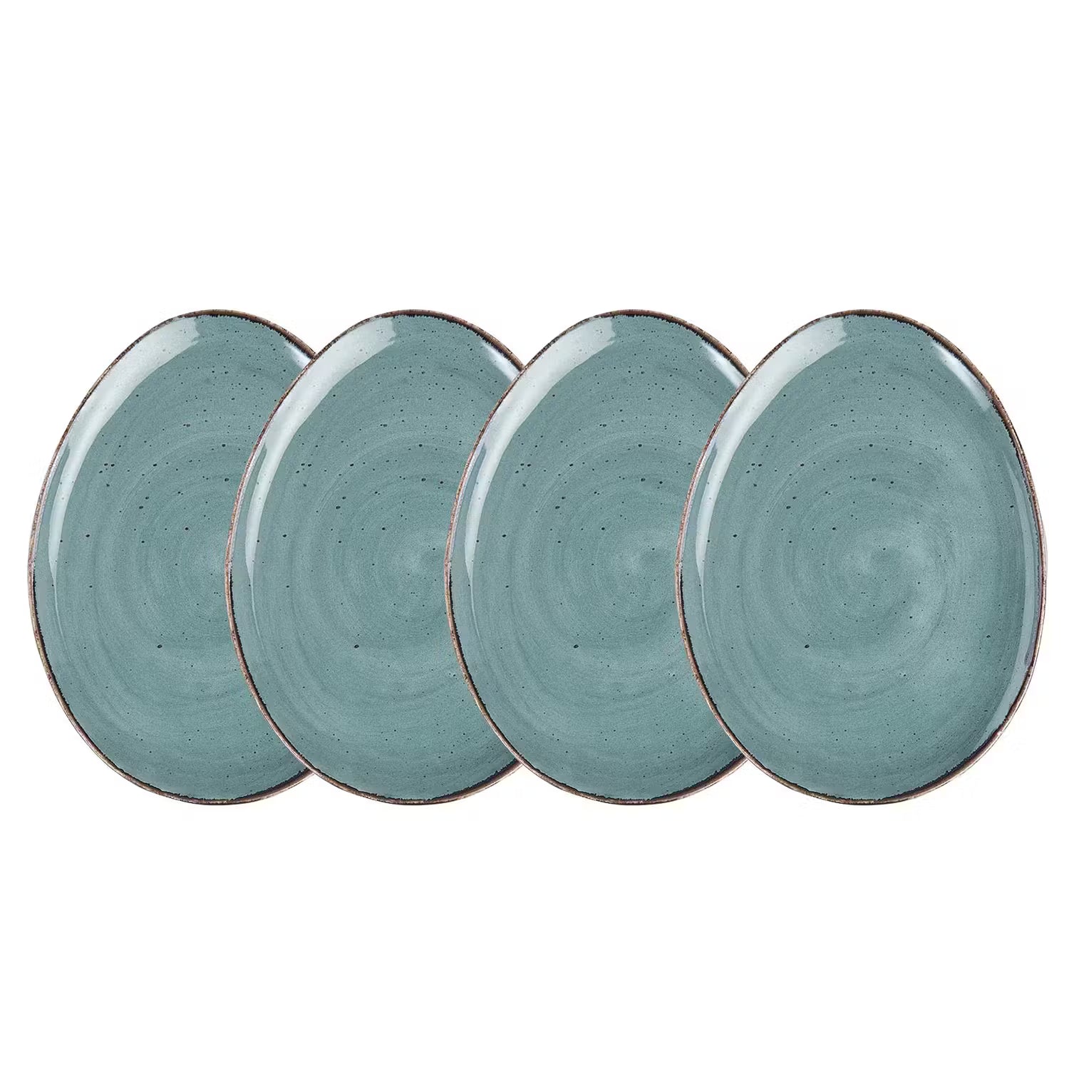 FINCA Frühstücksteller 4er-Set - Porzellan - Blau