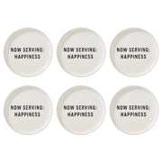 FOOD TALK Teller Happiness 6er-Set - Weiß - Steinzeug - Höhe: 1.6 cm