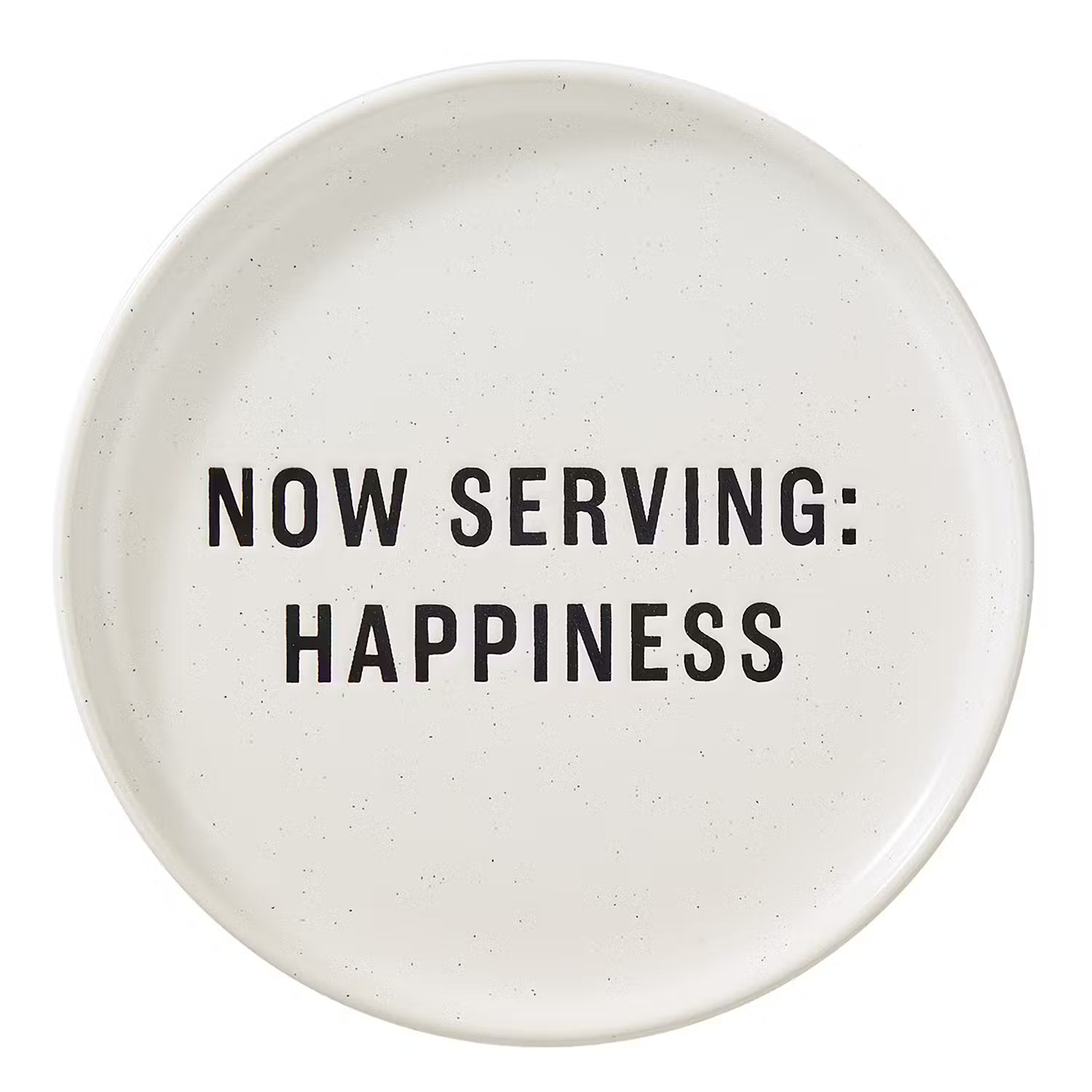 FOOD TALK Teller Happiness 6er-Set - Weiß - Steinzeug - Höhe: 1.6 cm