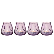 Teelichthalter FALL IN LOVE 4er-Set - Violett - Höhe: 9 cm