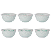 ORNAMENTS Schale 6er-Set - Porzellan - Grün