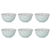 ORNAMENTS Schale 6er-Set - Porzellan - Grün