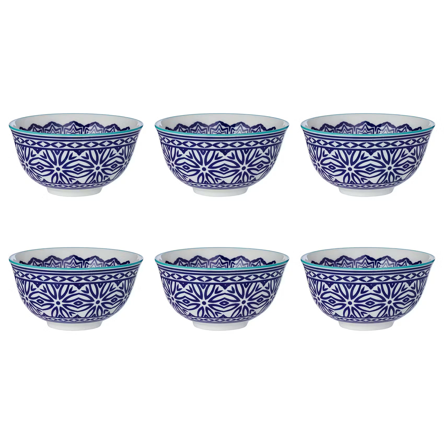 ORNAMENTS Schale 6er-Set - Porzellan - Blau