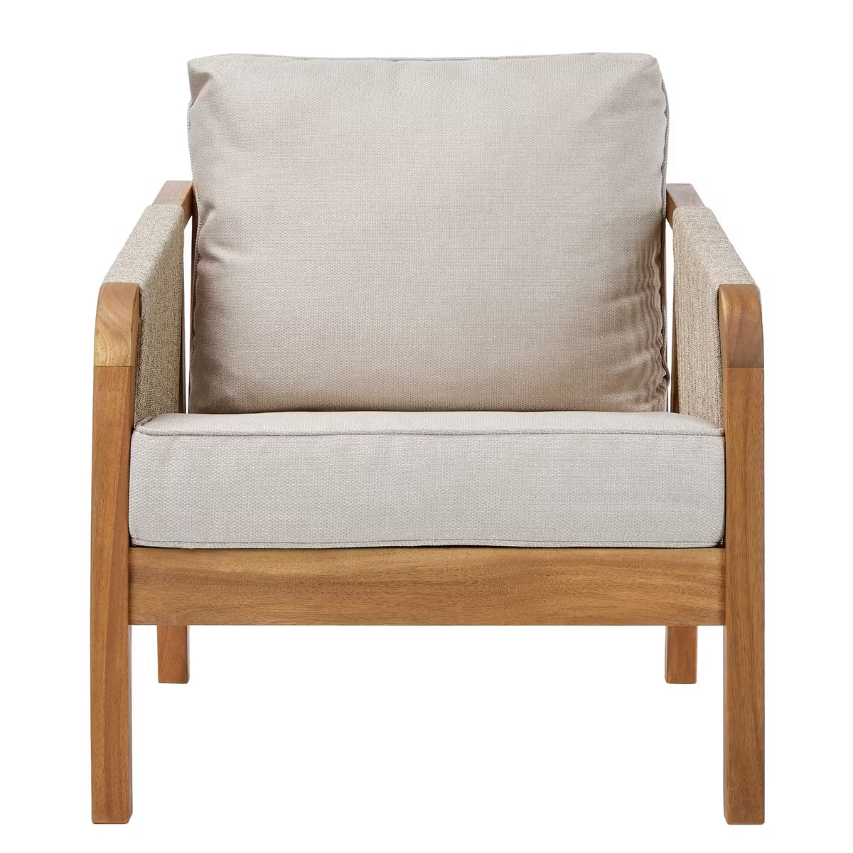 ROPE ISLAND Gartenset 5-tlg. - Akazienholz / Polypropylen / Polyester - Taupe