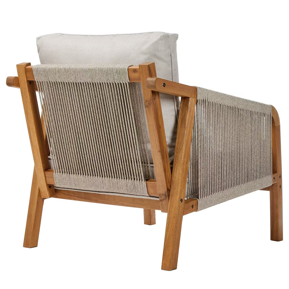 ROPE ISLAND Gartenset 5-tlg. - Akazienholz / Polypropylen / Polyester - Taupe
