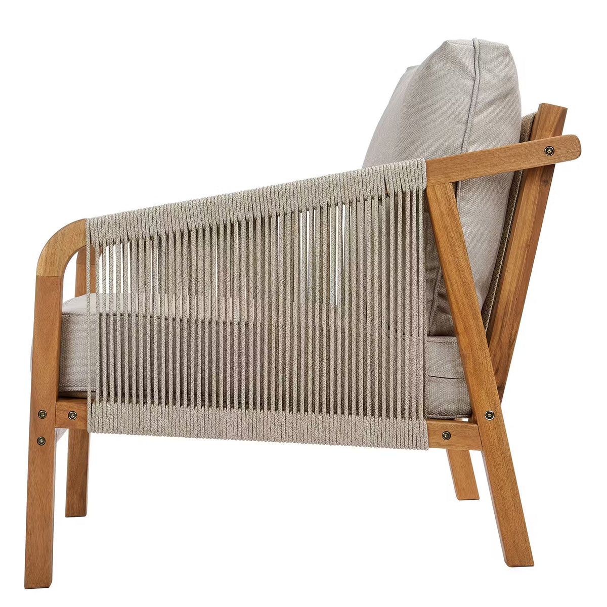 ROPE ISLAND Gartenset 5-tlg. - Akazienholz / Polypropylen / Polyester - Taupe