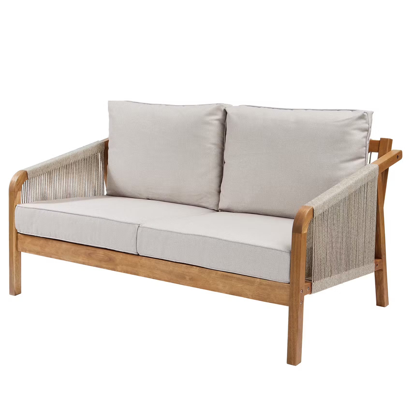 ROPE ISLAND Gartenset 5-tlg. - Akazienholz / Polypropylen / Polyester - Taupe
