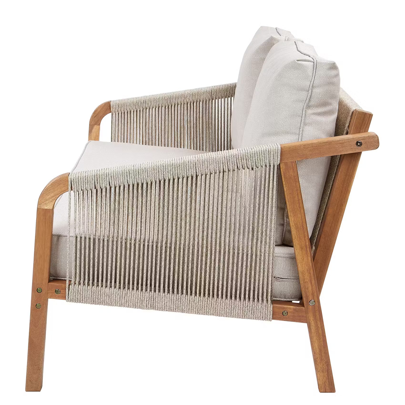 ROPE ISLAND Gartenset 5-tlg. - Akazienholz / Polypropylen / Polyester - Taupe