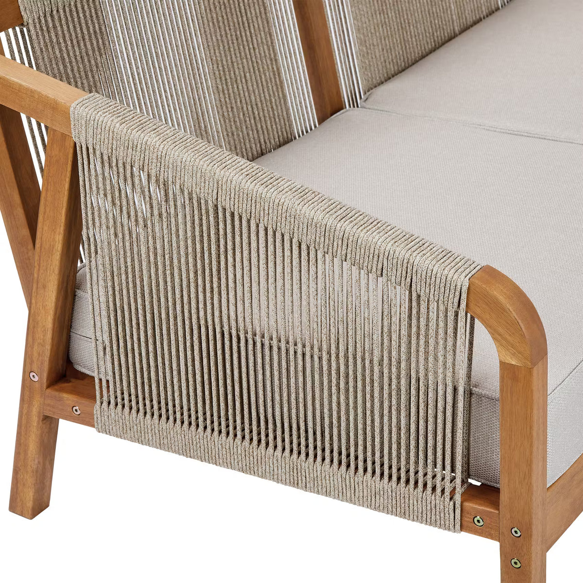 ROPE ISLAND Gartenset 5-tlg. - Akazienholz / Polypropylen / Polyester - Taupe