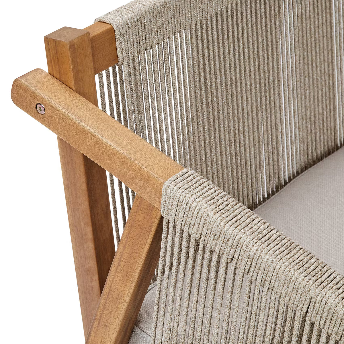 ROPE ISLAND Gartenset 5-tlg. - Akazienholz / Polypropylen / Polyester - Taupe