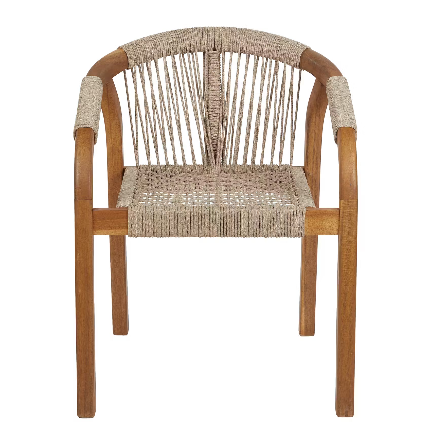 BAYONNE Gartenstuhl 2er-Set - Akazienholz/Polyester - Beige