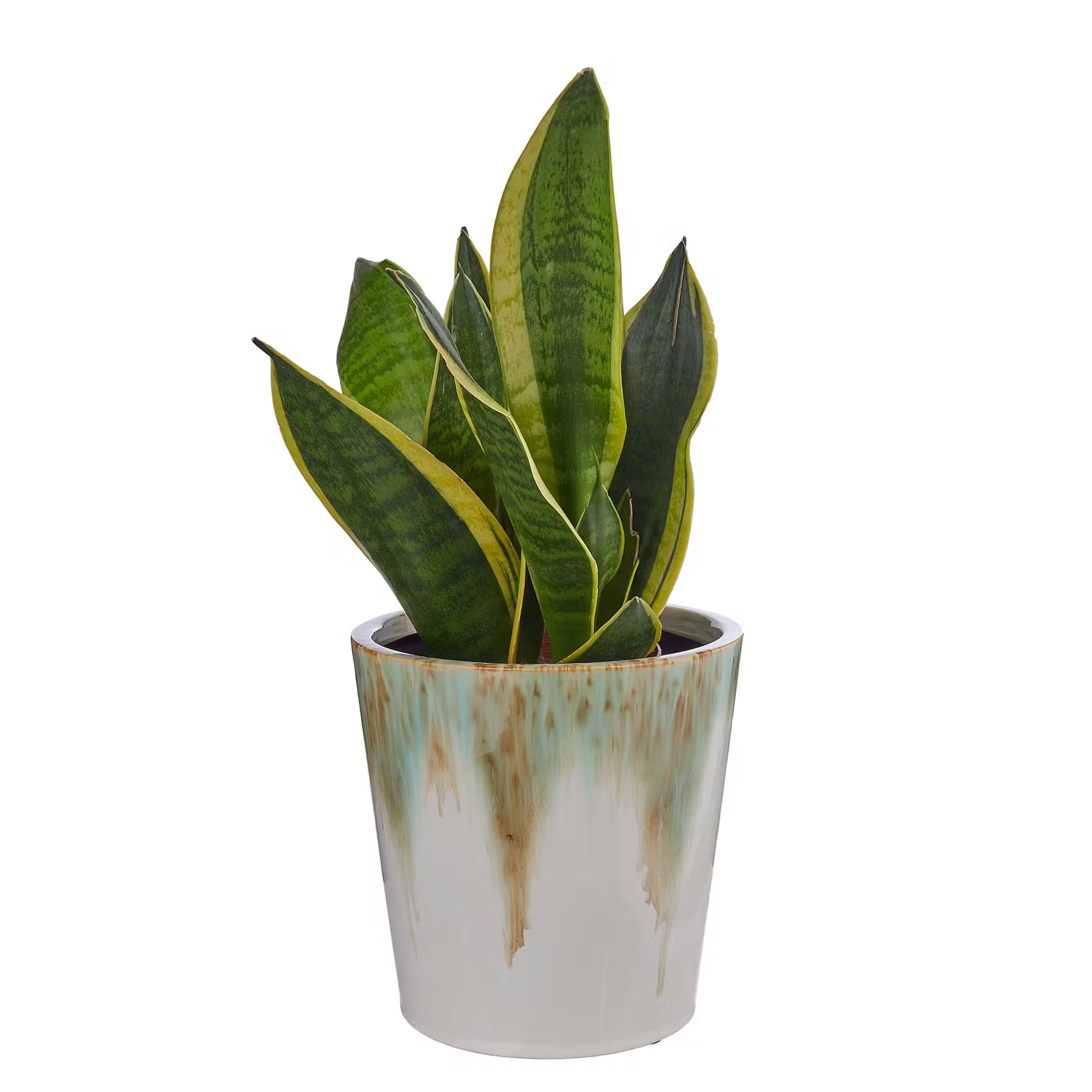 GRADIENT Blumenübertopf  - Steingut - Beige - Höhe: 19 cm