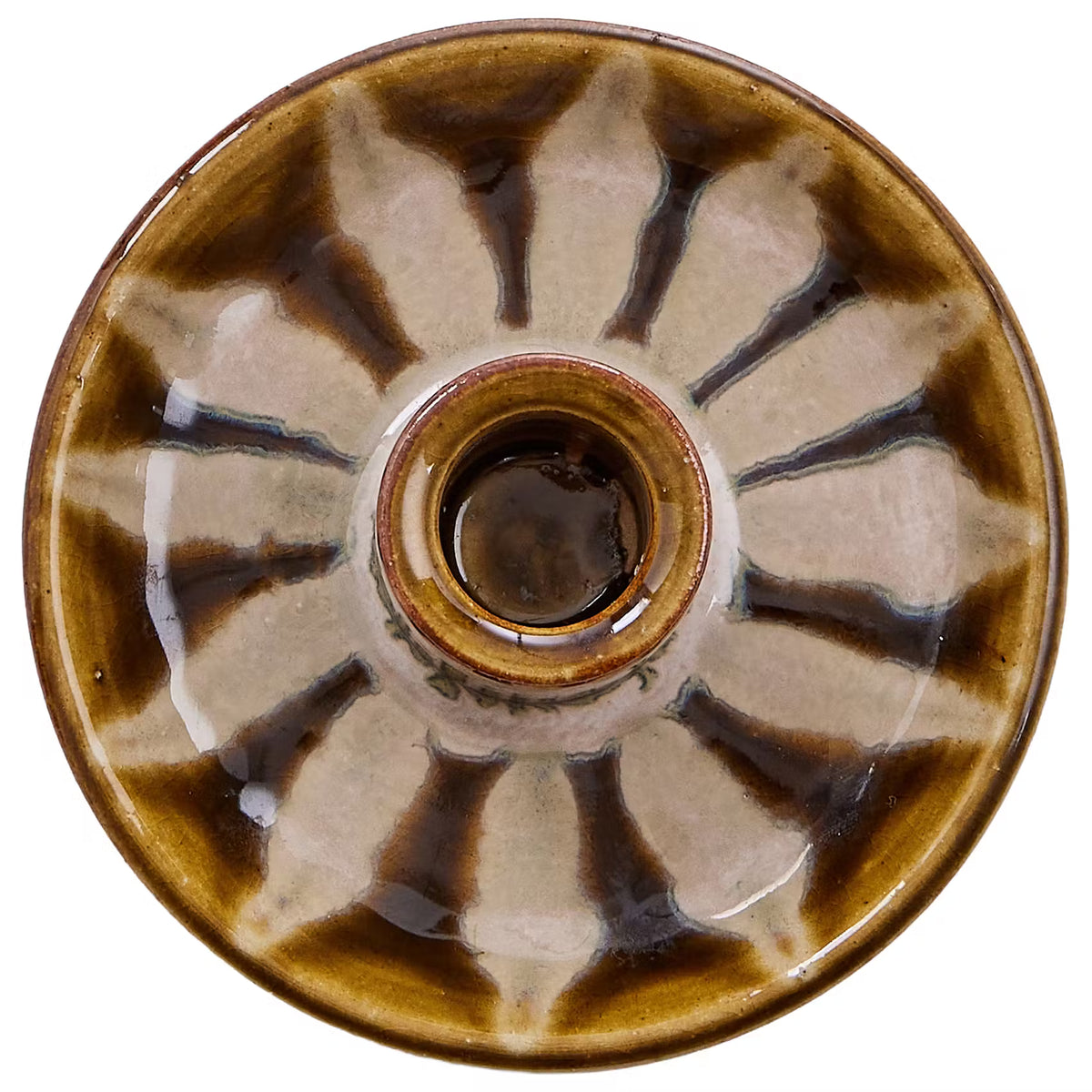 SEVENTIES Kerzenhalter - Porzellan - Dunkelgrün