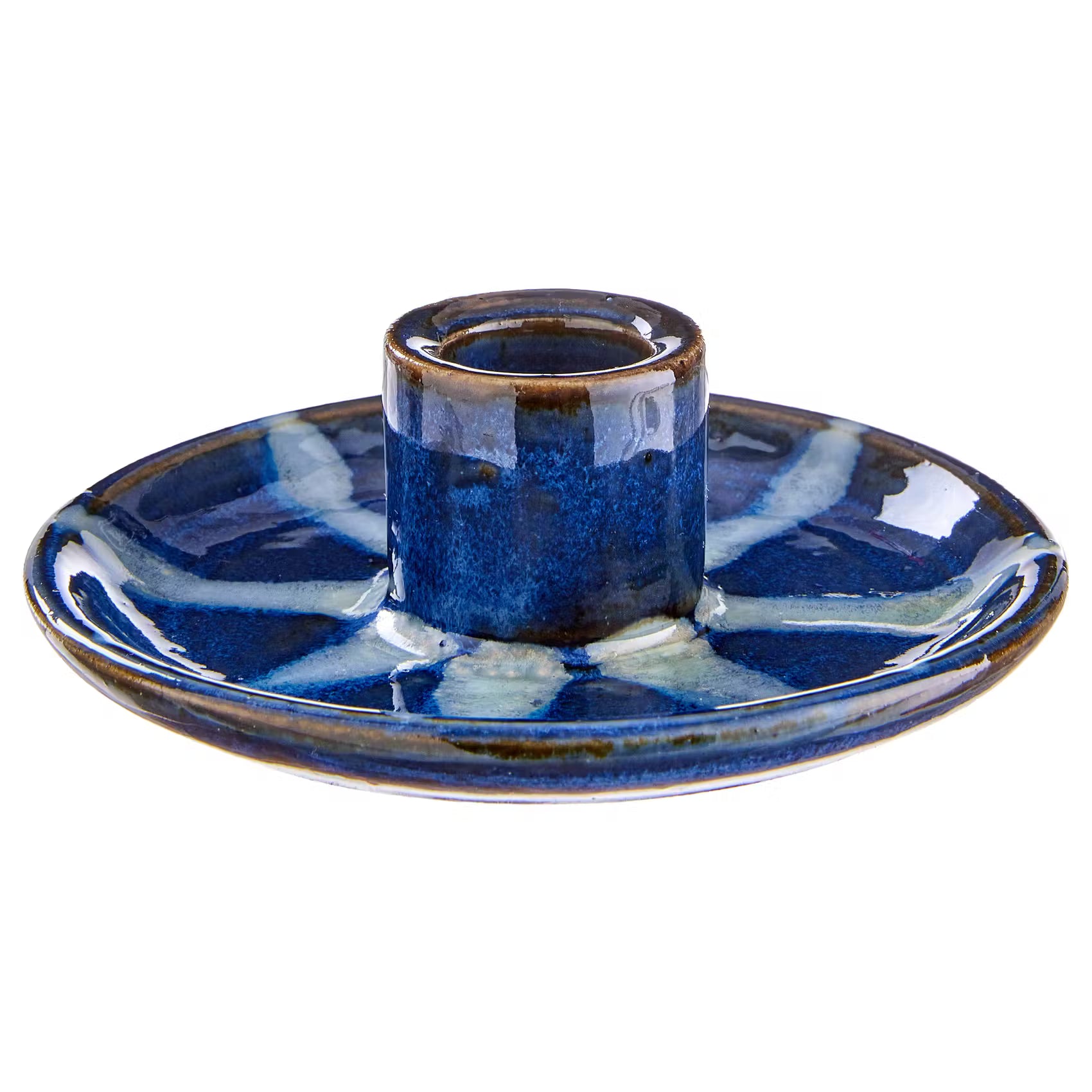 SEVENTIES Kerzenhalter - Porzellan - Blau