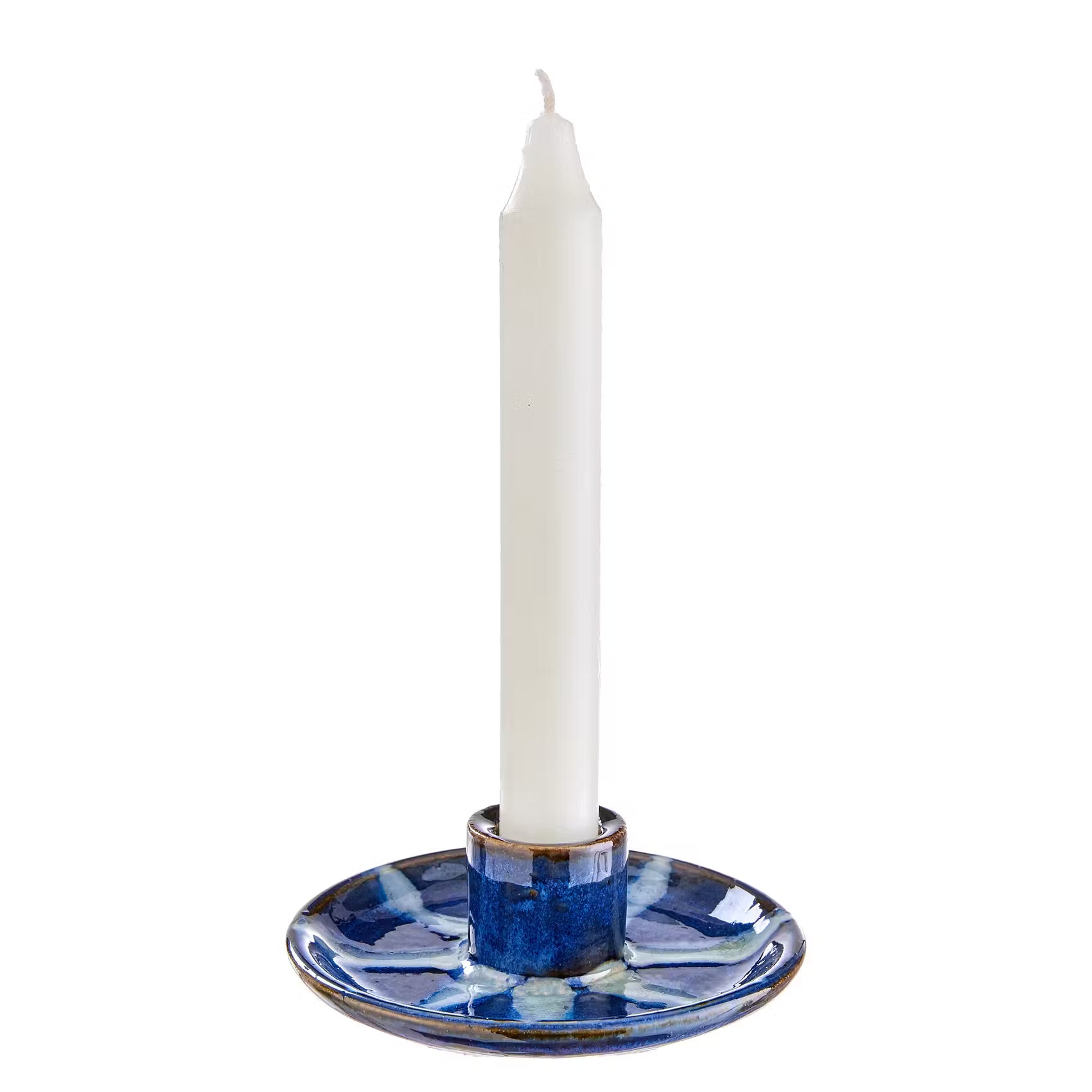 SEVENTIES Kerzenhalter - Porzellan - Blau