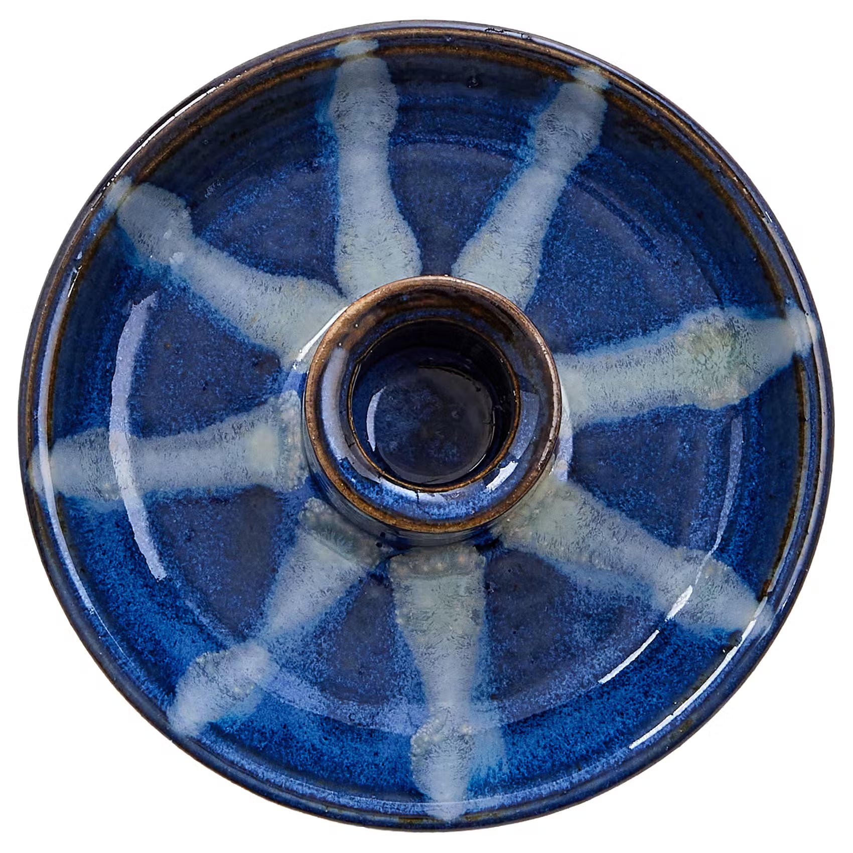 SEVENTIES Kerzenhalter - Porzellan - Blau