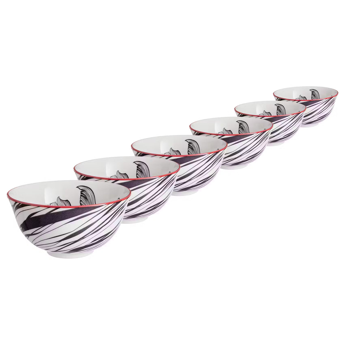 ORNAMENTS Schale 6er-Set - Porzellan - Schwarz - Fassungsvermögen: 0.24 L