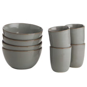NATIVE Geschirr-Set 8-tlg. - Steinzeug - Grau