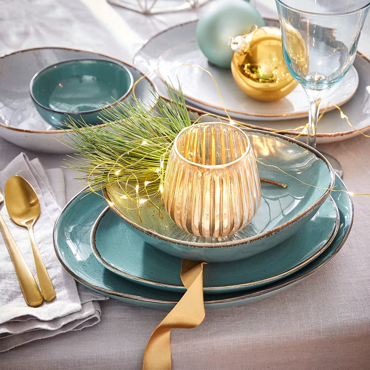 FINCA Frühstücks-Set 8-tlg. - Porzellan - Grau