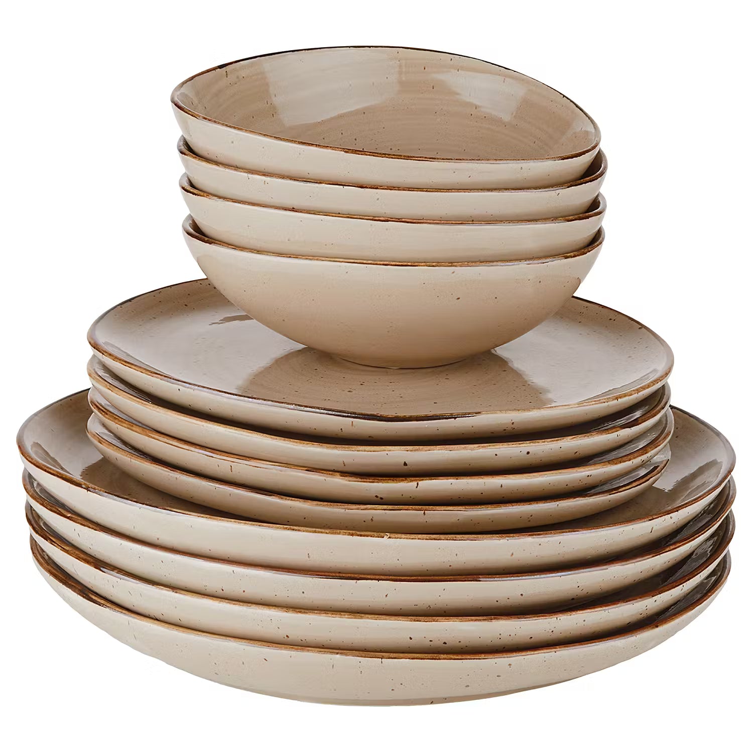FINCA Geschirr-Set 12-tlg. - Porzellan - Beige