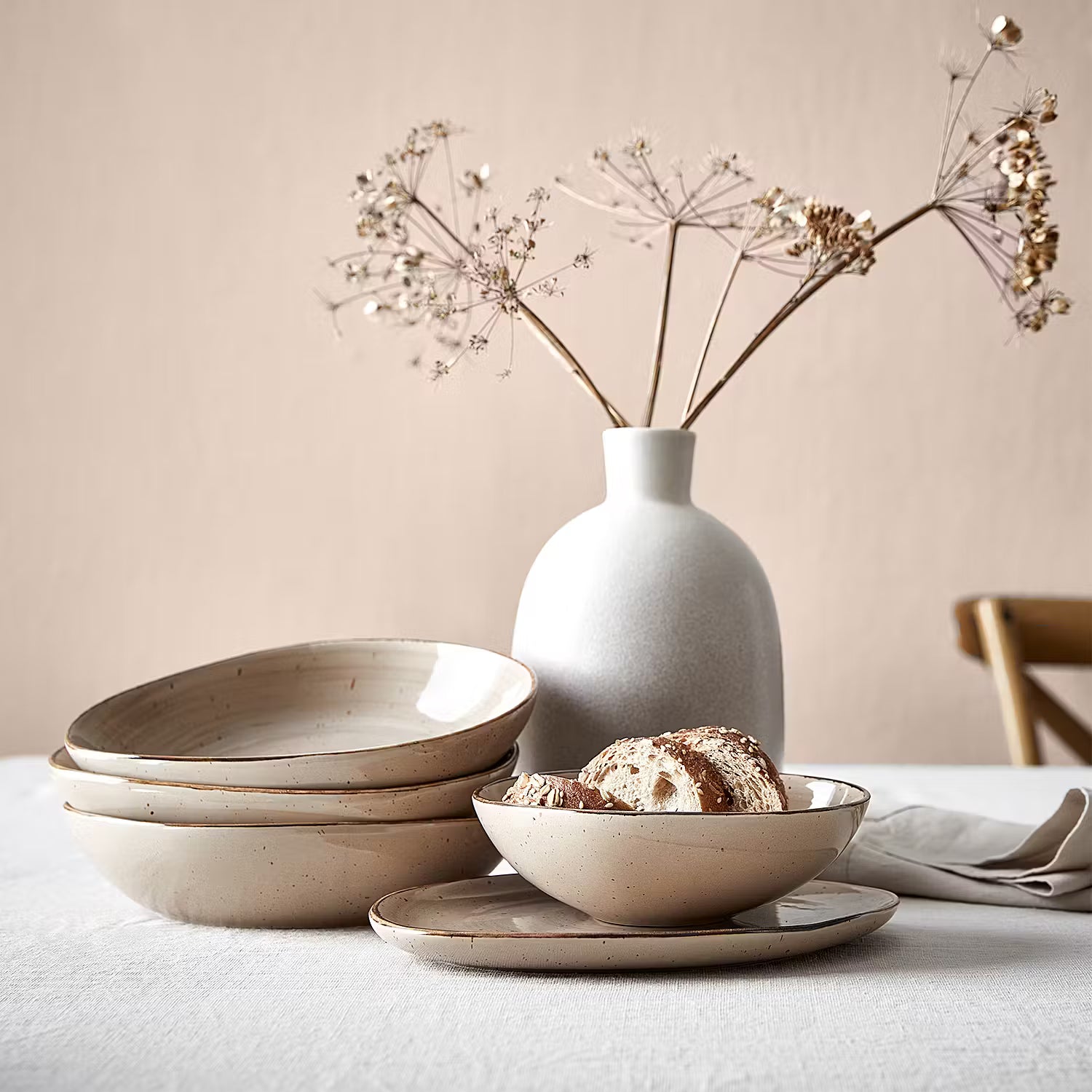 FINCA Geschirr-Set 12-tlg. - Porzellan - Beige