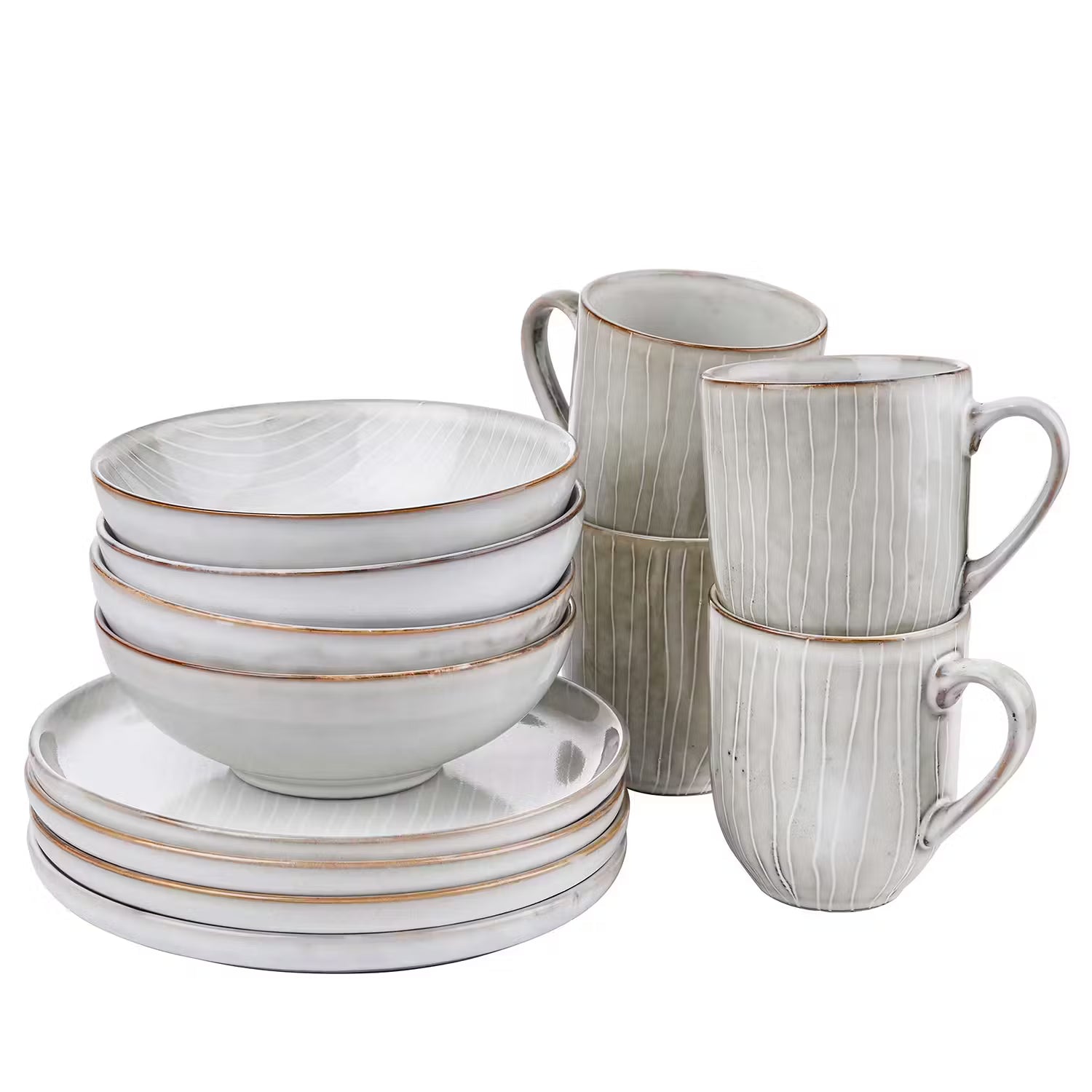 HENLEY Geschirr-Set 12-tlg. - Steinzeug - Grau