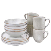HENLEY Geschirr-Set 12-tlg. - Steinzeug - Grau