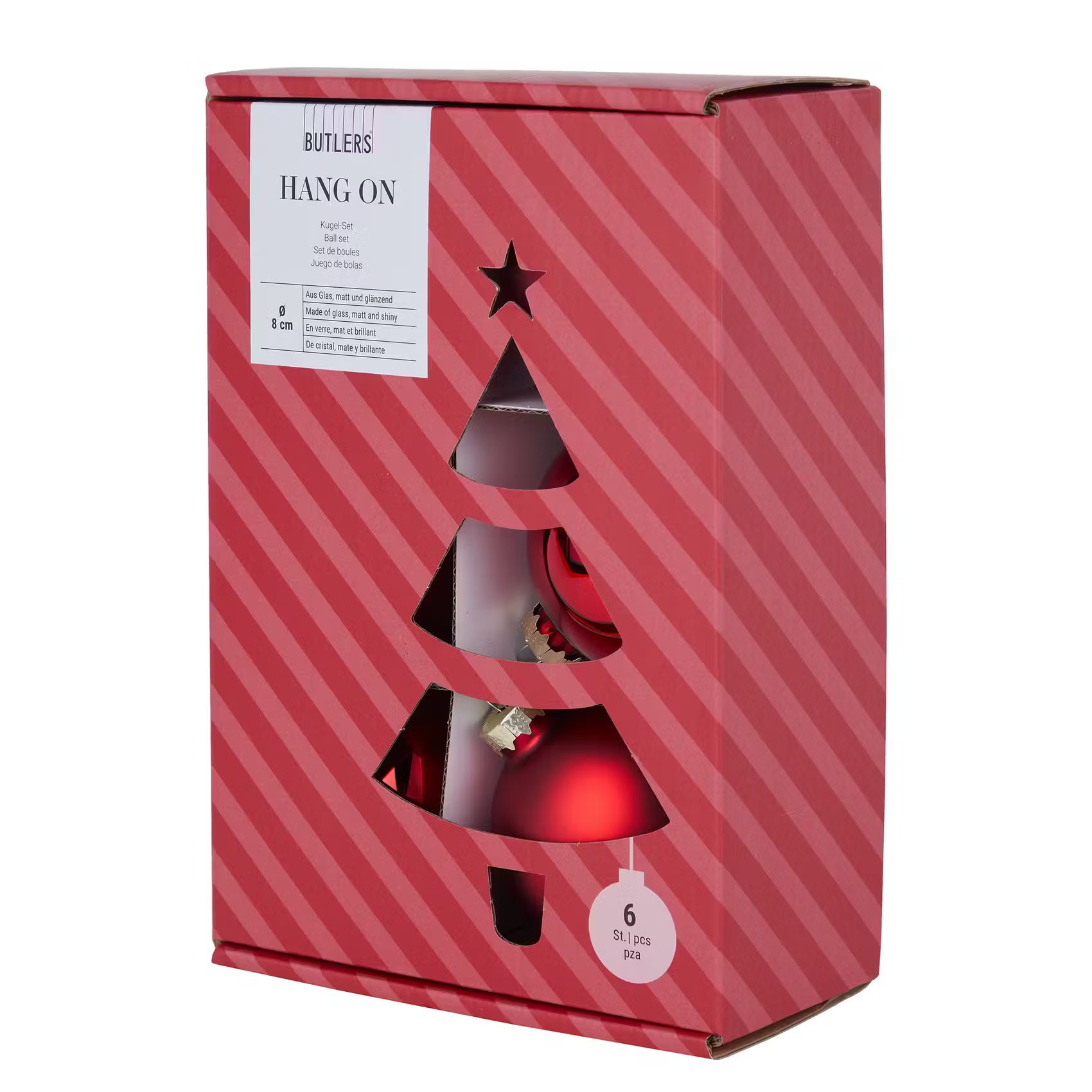 HANG ON Weihnachtskugel 6er-Set