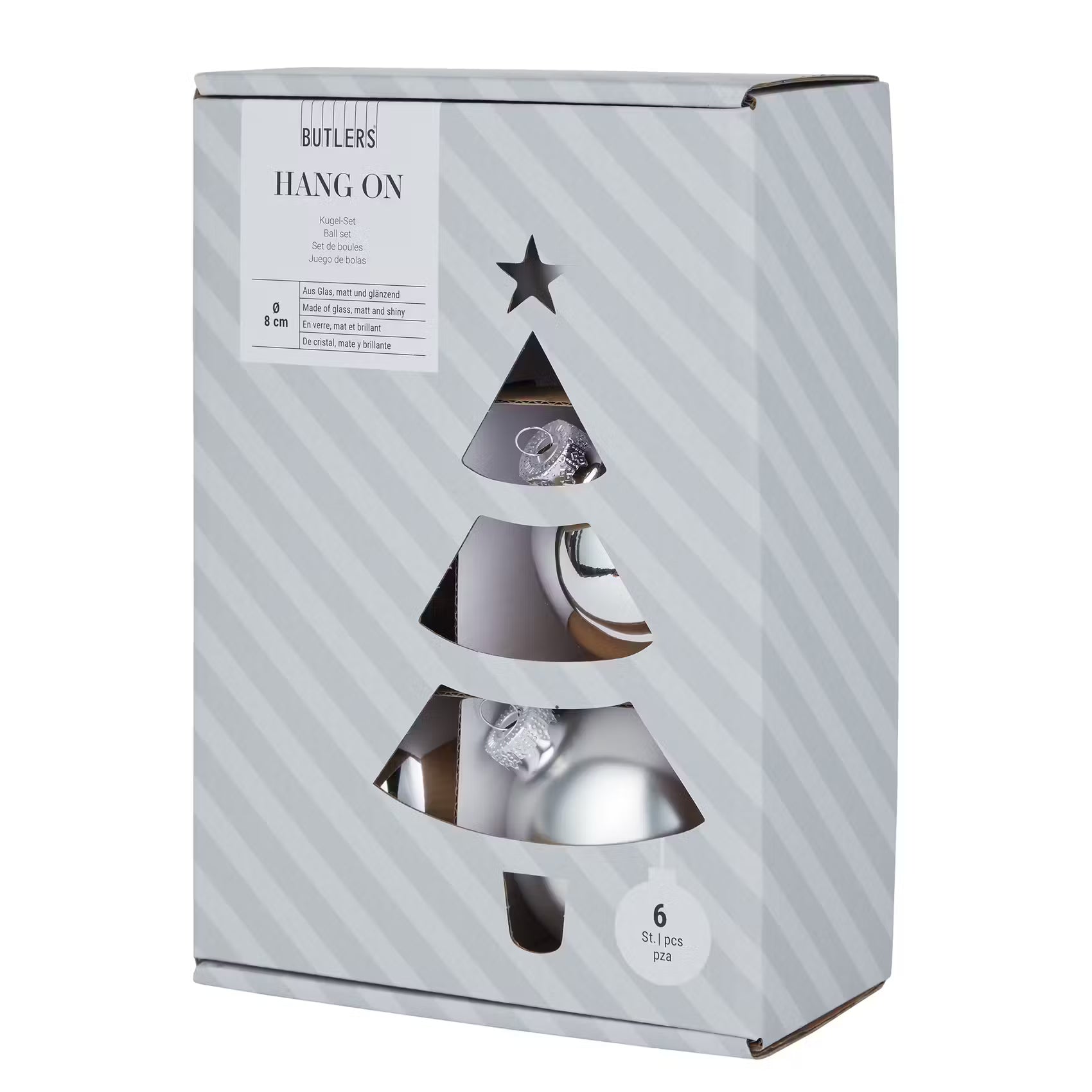 HANG ON Weihnachtskugel 6er-Set