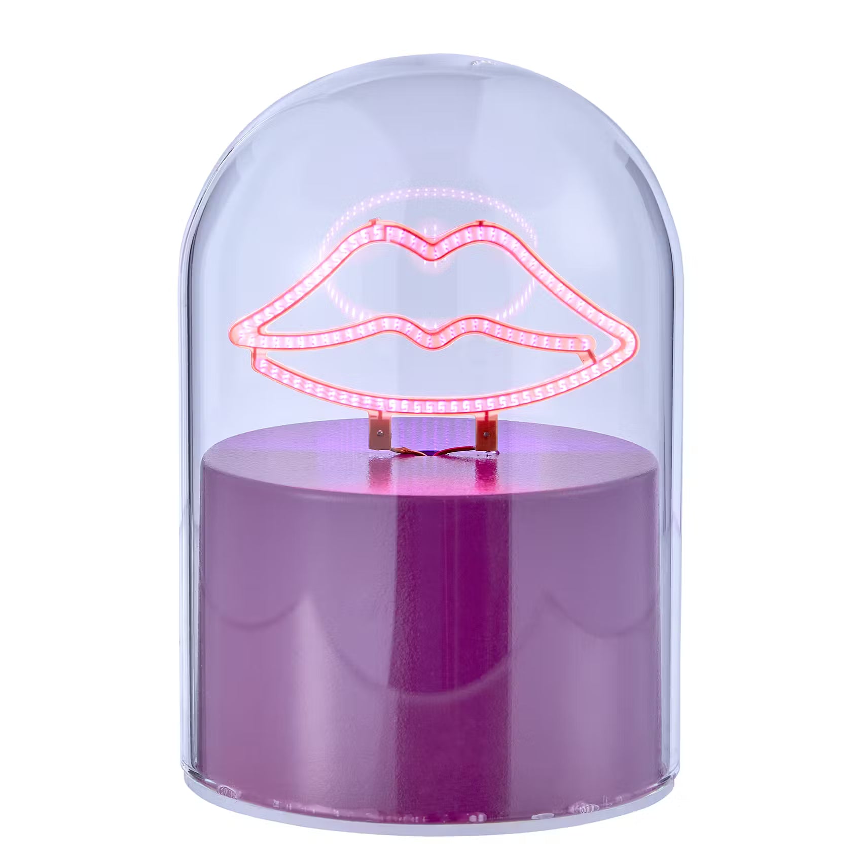 GLOW BALL Neonlicht Lippen - Glas/Kunststoff - Lila