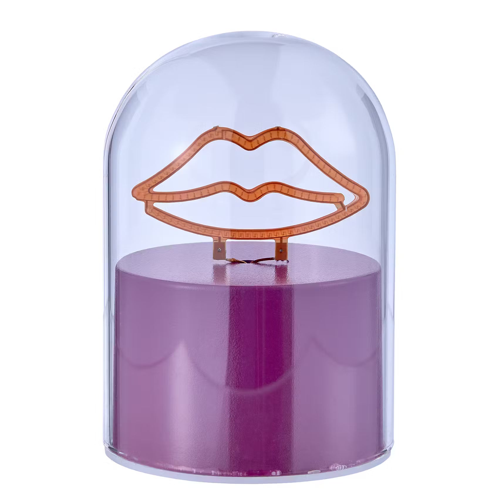 GLOW BALL Neonlicht Lippen - Glas/Kunststoff - Lila