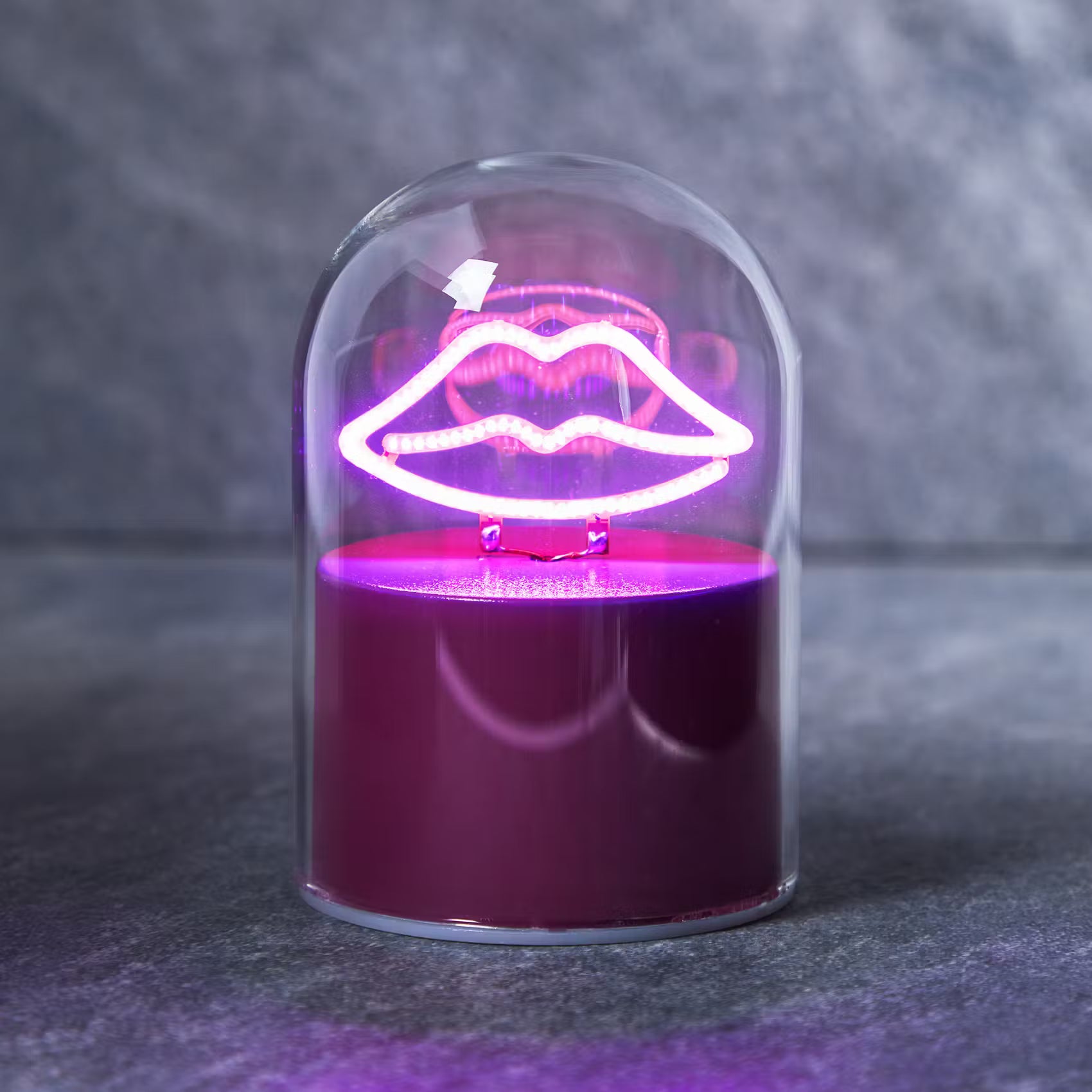 GLOW BALL Neonlicht Lippen - Glas/Kunststoff - Lila
