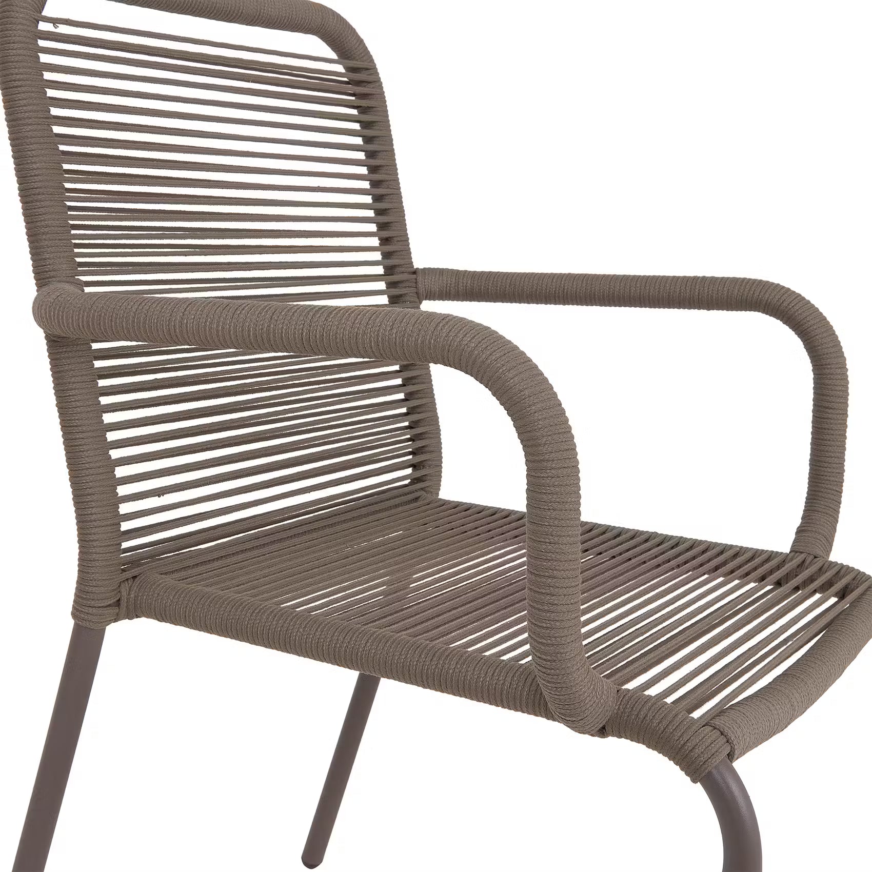 LOOPS Gartenstuhl 2er-Set - Eisen / Polypropylen - Grau