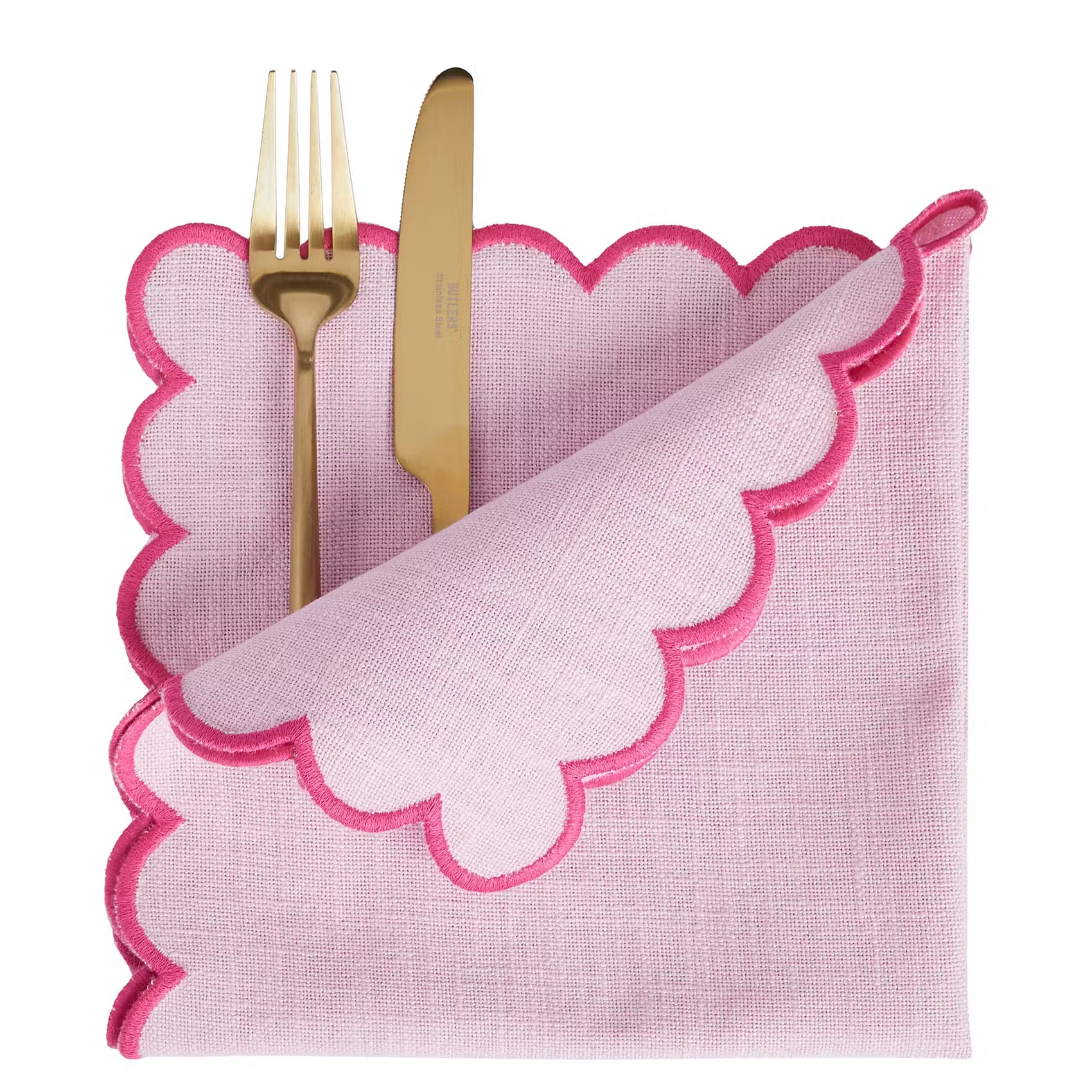 SUMMER CHEER Serviette 6er-Set - Baumwolle - Hellrosa - Pink