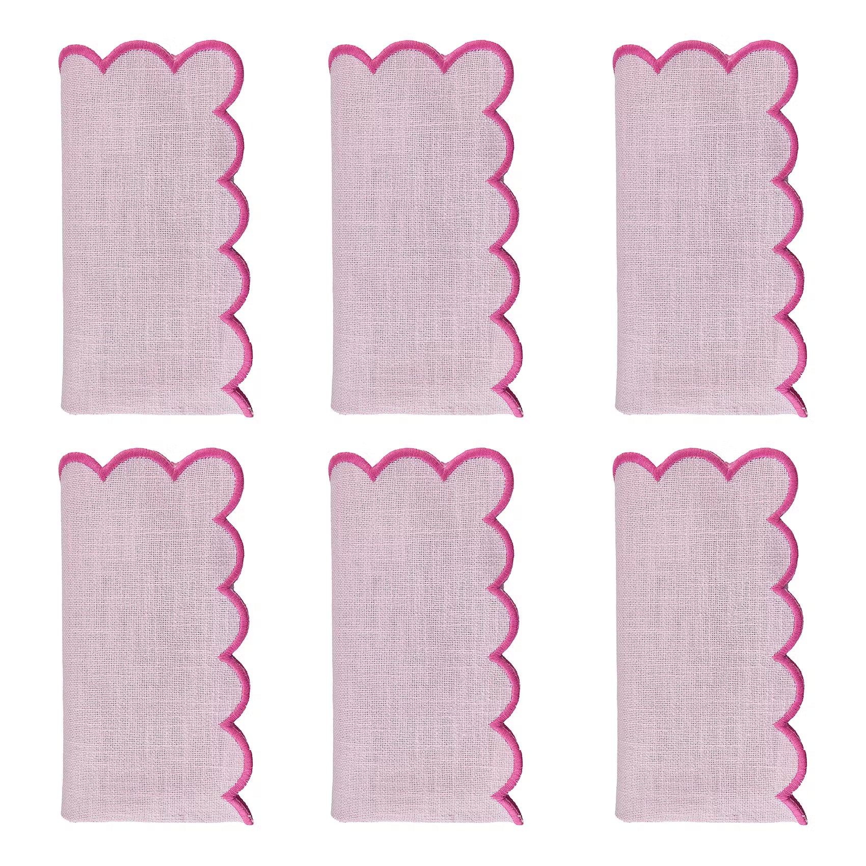 SUMMER CHEER Serviette 6er-Set - Baumwolle - Hellrosa - Pink